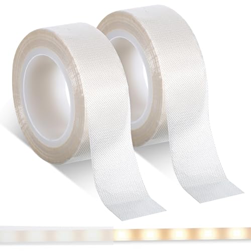 LED Diffuser Tape, 2PCS LED Strip Light Diffuser Tape Dimming Masking Tapes | 0.78inx29ft LED-Strip Lights Cover Soften Lighting Blocking Sticker for Slightly Diffusers Lights,White