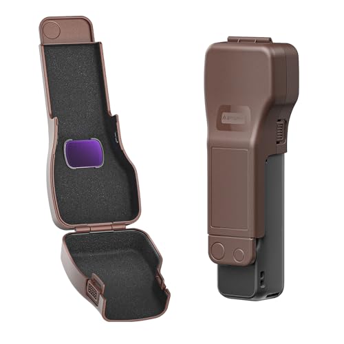 AMAZEAR Gimbal Screen Protective Cover for DJI OSMO Pocket 4/3/Xtra Muse, Pocket4 Accessories Portable Lens Cap Hard Case with Soft Lining for Carry/Protection/Storage, Quick Open/Close, Brown - color: Brown