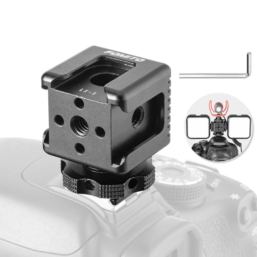 Fomito LX-3 3-Head Cold Shoe Mount with 1/4"-20 Thread for Camera Cage Flash LED Monitor Microphone etc