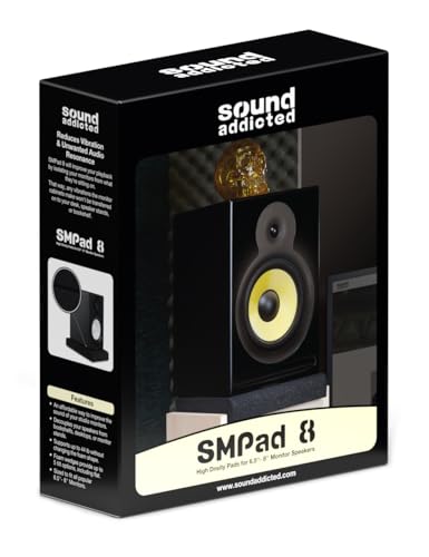 Sound Addicted - Studio Monitor Isolation Pads suitable for 6.5, 7 and 8 Inches Large Speakers | Reduce Vibrations and Fits most Stands - Pair | SMPad 8 - size: for 6''-8'' Speakers