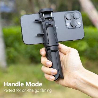 Mini Tripod with Phone Holder & Dual Cold Shoe Mount - Universal Smartphone Stand for iPhone 16/15/14 Pro Max, GoPro, Webcam - Portable Desktop Tripod for Content Creation
