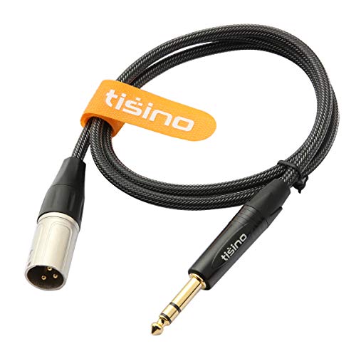 Tisino 1/4" to XLR Cable, 6.35mm TRS to XLR Male Nylon Braid Quarter inch TRS to XLR Male Balanced Interconnect Microphone Cord Patch Cable - 15ft - size: 15 feet