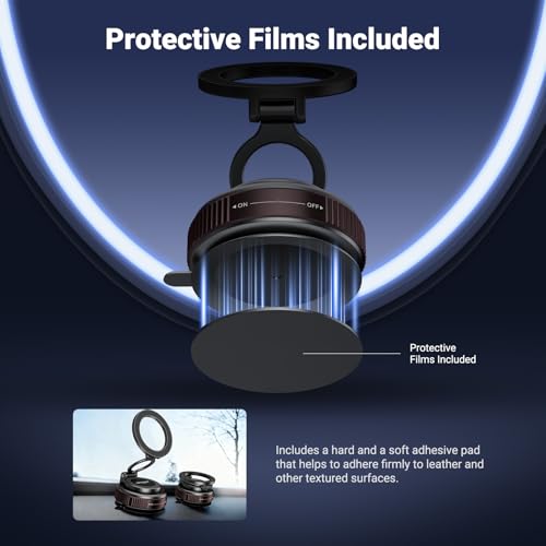 NEEWER Vacuum Suction Cup Mount, 360° Adjustable Magnetic Cell Phone Holder Stand Compatible with MagSafe iPhone, Quick Release for Your Car POV Dash Windshield Gym Desk Video Recording, PA138 - style: PA138