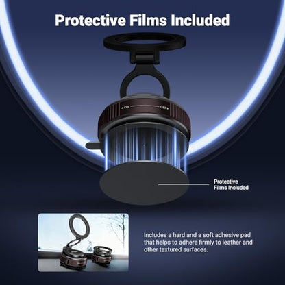 NEEWER Vacuum Suction Cup Mount, 360° Adjustable Magnetic Cell Phone Holder Stand Compatible with MagSafe iPhone, Quick Release for Your Car POV Dash Windshield Gym Desk Video Recording, PA138 - style: PA138