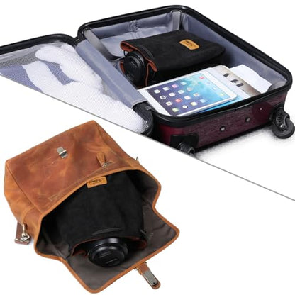 S-ZONE Soft Camera Bag DSLR Insert Handbag Drawstring Lens Case | Soft Suede, Drawstring closure, Dust-proof, Scratch-resistant, Compatible with Canon Nikon Sony - color: Black, size: Medium