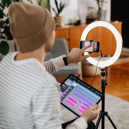 Ring Light Phone Holder with Hot Shoe & 1/4 Adapter, Adjustable Gooseneck | Universal Camera Phone Holder, Flexible Phone Mount Attachment Replacement for Camera, Ring Light & Tripod Stand