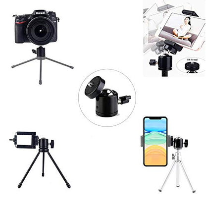 Universal 1/4" Swivel Mini Ball Head Screw Tripod Mount（4 Pack）, EszkozTA 360 Degree Rotating Mount Base Adapter for DSLR Cameras HTC Vive Tripods Monopods Camcorder Light Stand…
