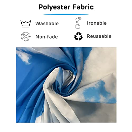 Fabric 10x6.5ft Sky Backdrop Theme Photography White Clouds Blue Sky Photo Backdrop for Newborn Baptism Baby Shower Kids Birthday Party Wedding Prom Banner - size: 10x6.5FT