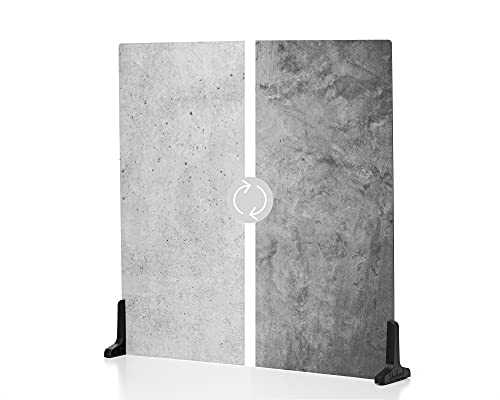 V-FLAT WORLD Duo Board Product Photography Backdrops - 2-Sided Background for Photograph, Item & Food Photography Background - Includes 2 Legs & Board Mat - 24" x 24", Iced Concrete/Midnight Cement - color: Iced Concrete/Midnight Cement, size: 24 x 24 inc