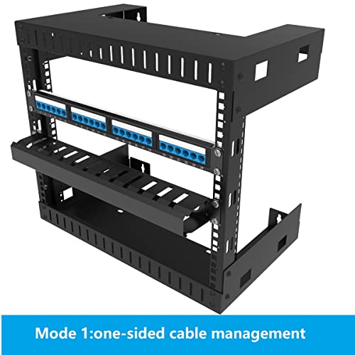 2 Pack of All Metal 1U Cable Management Horizontal Rack Mount Cable Manager with 12 Big Finger Slots for 19-inch Server Rack or Cabinet