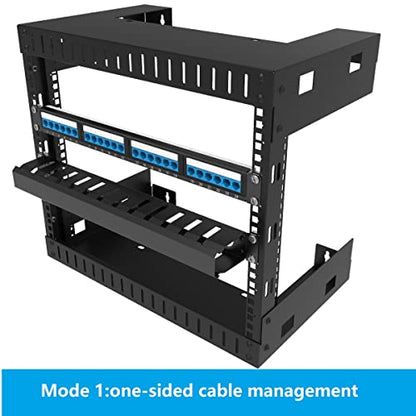 2 Pack of All Metal 1U Cable Management Horizontal Rack Mount Cable Manager with 12 Big Finger Slots for 19-inch Server Rack or Cabinet
