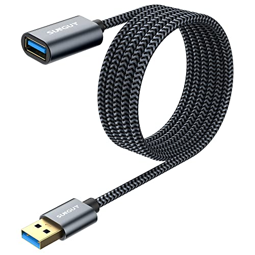 SUNGUY 5Gbps USB 3.0 Extension Cable, 6FT USB Extender, USB A Male to Female Cord, Braided High Data Transfer Compatible with Xbox, Hard Drive, Webcam, USB Keyboard, Mouse, Flash Drive, Oculus VR - color: Grey, size: 6FT
