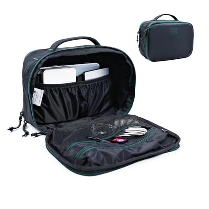 Accessories Bag & Tech Pouch | Organizer for Cables, Electronics & Everyday Essentials, Water-Repellent, Dual-Sided Padded - color: Black Stealth