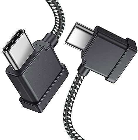 1FT USB C to USB C Remote Controller Cable for IPhone 15 Pro, DJI Mavic 3, Mini 2,Mini 3 Pro, Air 2S,Mavic Air 2, DJI RC-N1,RC Pro to Tablet Cable 90 Degree OTG Data Cord Accessories (USB C Connector) - size: 1FT(12in), style: USB C to USB C