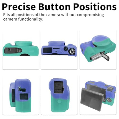 G7X Mark III Case, Soft Silicone Protective Case Cover with Removable Lens Cover for Canon Powershot G7X Mark III Digital Camera - Purple Blue - color: Purple Blue
