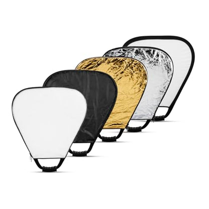 Glow 5-in-1 Collapsible Triangle Reflector with Handle (18")