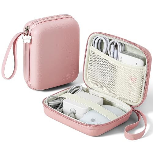 Charger Case for Macbook, Portable Tech Electronic Organizer Bag, Small Travel Storage Pouch for Laptop Accessories, MacBook Power Adapter, Charging Cords, USB Drives, Power Bank (Pink, L) - color: Pink, size: L