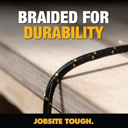 DEWALT Heavy Duty USB to Micro-USB Cable, Jobsite Micro USB Connector Cable, High Speed Charging Cord for Compatible Android Phones, Cameras, Legacy Devices, 10 ft (Black) - size: 10 Foot