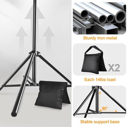 EMART Photo Backdrop Stand kit, 10 x 8.5 ft Back Drop Adjustable Frame for Photography, Photoshoot Banner Background Support Holder for Parties Dectoration - size: 8.5x10ft
