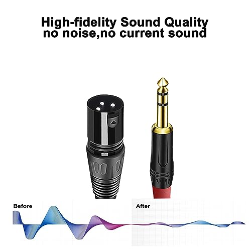 2-Pack 25 FT XLR Male to 1/4 Inch TRS Balanced Audio Cable - 3-Pin XLR to 6.35mm Stereo Adapter Cord for Microphone,Speaker, Mixer, Amplifier - size: 25FT