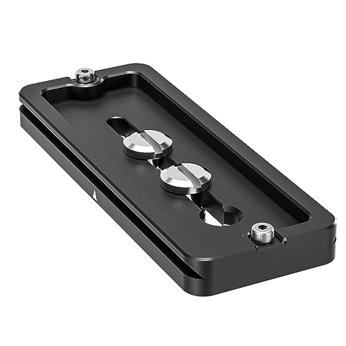 Leofoto PU-D Universal Quick Release Plate, 90mm/100mm Long Camera Plate, 1/4" and 3/8" Screws, Arca Compatible (PU-100D) - size: 100mm