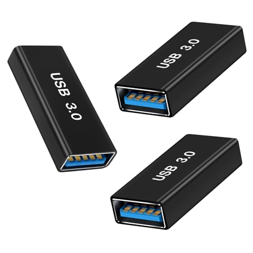 USB Female to Female Adapter (3 Pack), USB 3.0 to Type A 3.0 Coupler for Connecting Two USBA Male Ends Devices Converter Extension Connector, USB3.0 Extender Adapters - style: 3.0USBf-3.0USBf