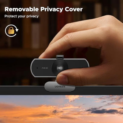 UGREEN 2K Webcam for PC Ultra HD 1080P Computer Webcam with Microphone, PC Camera with Privacy Cover, USB Web Camera for Streaming, Conference, Video Calling, Zoom, Skype, Teams, FaceTime, Space Grey - color: Space Grey