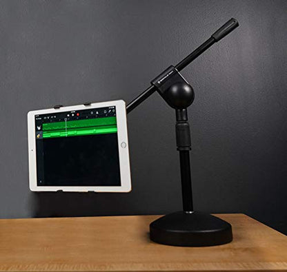 Rockville Rdms70 Bundle: Desktop Mic Stand With Boom Arm, Istand 22 Adjustable Tablet And Smartphone Holder Clamp For Live Streaming, Video Calls, Content Creation, 2-Items