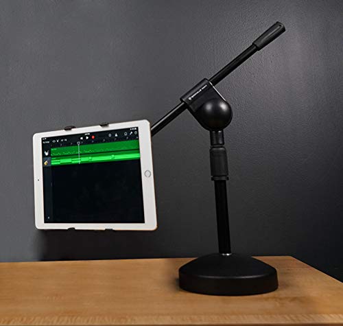 Rockville Rdms70 Bundle: Desktop Mic Stand With Boom Arm, Istand 22 Adjustable Tablet And Smartphone Holder Clamp For Live Streaming, Video Calls, Content Creation, 2-Items