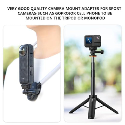 VRIG Tripod Mount Adapter, Plastics Camera Tripod Adapter 1/4"-20 Conversion Adapter Mounts Compatible with GoPro Hero Max/ Insta360 X5 X4 X3/ DJI Osmo 360 and Other Standard 1/4 inch Accessories - style: Gopro Adapter to 1/4 Screw