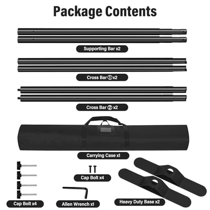 10 x 8 Backdrop Banner Stand with Extra Thick Tubing for Wedding Parties, Heavy Duty Adjustable Step and Repeat Stand for Photography, Portable Trade Show Banner Frame with Carring Bag