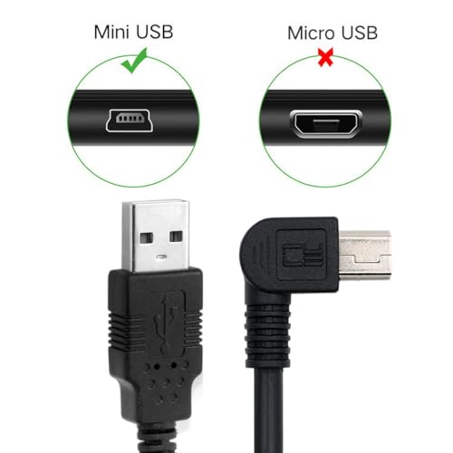 JSER Mini USB2.0 5Pin Type-B Male 90 Degree Left Angle to USB 2.0 Type-A Male Power Data Cable 480Mbps Compatible with Computer Camera Laptop Desktop MP3 MP4 (Left Angle 1.6ft/0.5m) - size: 0.5m, style: Left Angle