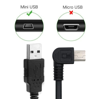 JSER Mini USB2.0 5Pin Type-B Male 90 Degree Left Angle to USB 2.0 Type-A Male Power Data Cable 480Mbps Compatible with Computer Camera Laptop Desktop MP3 MP4 (Left Angle 1.6ft/0.5m) - size: 0.5m, style: Left Angle