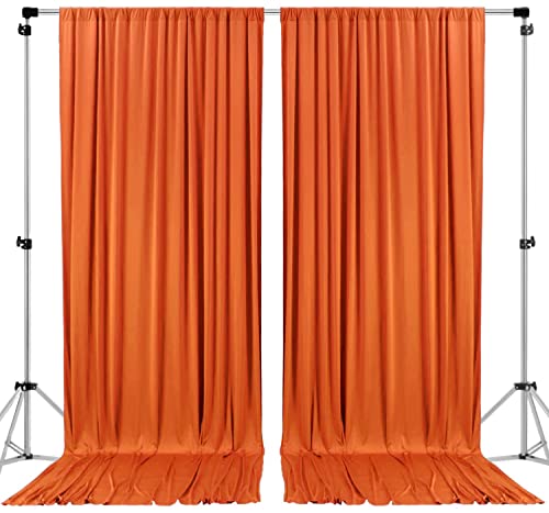 AK TRADING CO. 10 feet x 10 feet Polyester Backdrop Drapes Curtains Panels with Rod Pockets - Wedding Ceremony Party Home Window Decorations - Orange - color: Orange, size: 60"W x 120"L (Pack of 2)