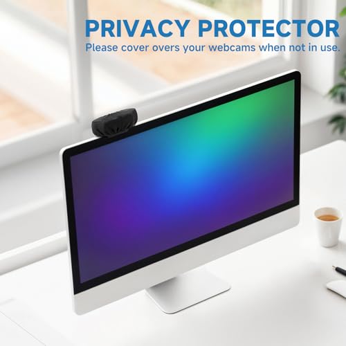Webcam Privacy Cover Compatible with Logitech C922x C922 C920 | Fabric Streaming Web Camera Dust Cover, Compatible with C505 C310 C270, Black, for External Webcam Lens, Black, Pack of 2