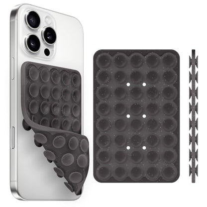Yojaro Silicone Suction Cup Phone Case Mount Double Sided, Phone Accessories Hands-Free Strong Grip Holder for Selfies and Videos (Black Glitter) - color: Black Glitter