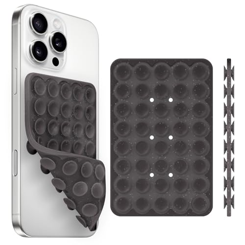 Yojaro Silicone Suction Cup Phone Case Mount Double Sided, Phone Accessories Hands-Free Strong Grip Holder for Selfies and Videos (Black Glitter) - color: Black Glitter