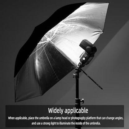 Godox UB002 43"/109cm Photography Studio Flash Black & Silver Reflector Umbrella for Studio/Outdoor Photo and Video Lighting Accessories - size: 43"/109cm