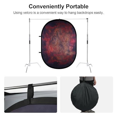 Selens 2 in 1 Collapsible Backdrop 55.12 * 78.75inches Pop Up Backdrops for Portrait Photography, Video, Live Stream(Red/Grey) - color: red/grey