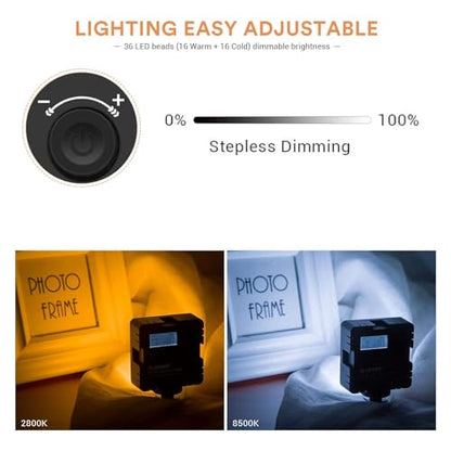 CL-36 Conference Lighting Kit with Tripod & Suction Cup for Remote Working, Mini LED Video Light for Video Conferencing, Zoom Calls, Broadcast, Live Streaming，Adjustable Laptop Video Light