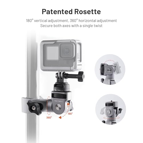 PGYTECH CapLock Super Clamp Mount, Aluminum Alloy Bracket, Crab Heavy Duty Clamp with 1/4" Screw for Gopro 13/12, DJI Osmo 360/Action 6/5 Pro/Pocket 4/3/Xtra Muse, Insta360 Ace Pro2/X5, Action Camera