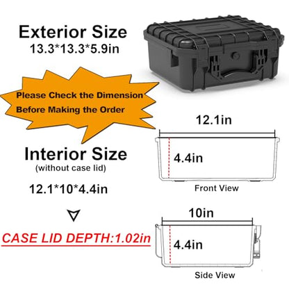Ant Mag Waterproof Hard Case with Pick & Pluck Foam - 12.1x10x5.42 inch Interior - Protective Storage and Travel Case for Drones, Cameras, Tools & Equipment - style: 12.1*10*4.4in/8.7liter