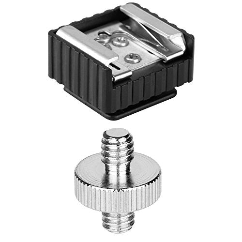 Flash Shoe Mount Adapter to 1/4 Thread Hole with 1/4"-20 Male Tripod Screw Adapter for Light Stands Umbrella Holder Flash Bracket, Strong and Solid
