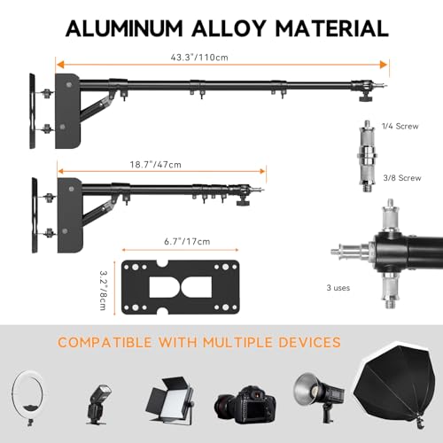 Wall Mount Triangle Boom Arm 51.2inch (43.3)