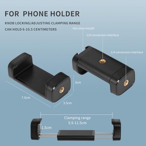 Magic Arm Camera Mount, 32" Aluminum Articulating Arm with Desk Clamp & Standard 1/4" Screw, Heavy Duty Overhead Phone Mount for Video Recording, Live Streaming, Vlogging - size: 32 Inch Arm + Clamp + Phone Clip