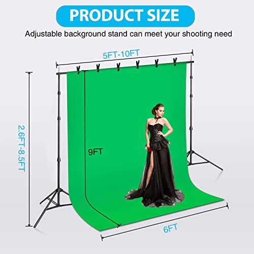 Yesker Photography Lighting Kit 8.5x10ft backdrop Support Equipment System Umbrella 5500k Light Bulb Softbox Continuous Lighting for Photo Shoot Studio Portrait Product and Video Recording Photography - size: 8.5x10ft Photography Lighting Kit