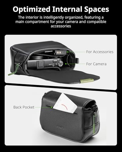 SMALLRIG Compact Camera Bag, Crossbody Bag with Shoulder Stap, PU Leather Camera Case for Ricoh GRIII/GRIIIX/GRIII HDF/GRIIIX HDF/GRIV, for DJI Action 4/5/6, for Insta360 Ace Pro/Ace Pro 2-5673