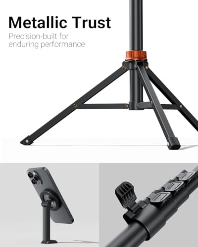 VIMOSE 66" Magnetic Phone Tripod, Tripod for iPhone with Remote & Strong Magnetic Holder for Magsafe, Stable Cell Phone Tripod for Video Recording