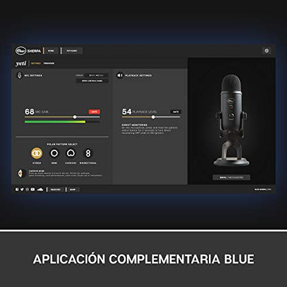 Blue Microphones Blue Yeticaster Professional Broadcast Bundle with Yeti USB Microphone, Radius III Shockmount and Compass Boom Arm (Renewed)