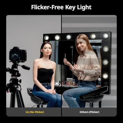 RALENO Softbox Photography Lighting Kit, 16'' x 16'' Softbox Lighting for TikTok with LED Bulb (50W | 5500K | 97 CRI | TLCI≥97), Continuous Light for Video Recording & Photography Shooting